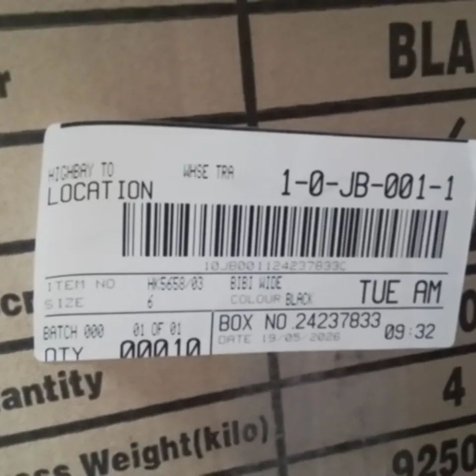 BOXED BRAND NEW APPROXIMATELY 10 SIMPLY BE BIBI EXTRA WIDE SHOES BLACK SIZE 6