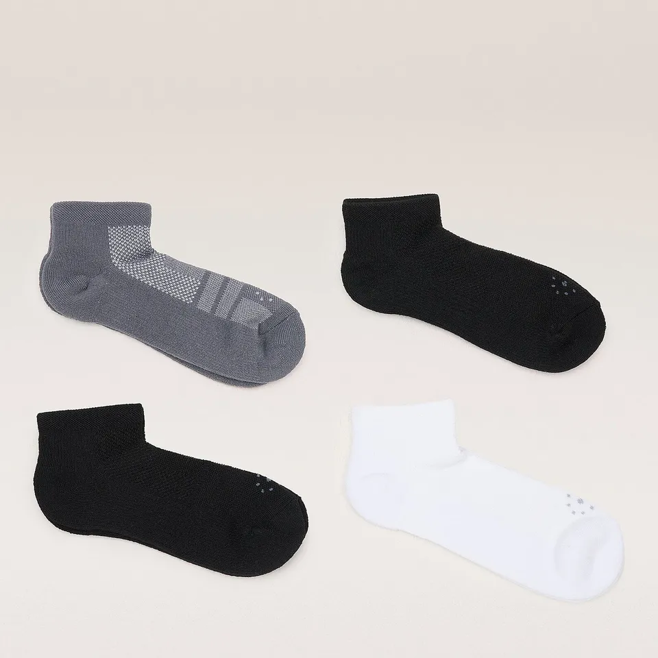 TOMMIE COPPER SET OF 4 INFRARED COMPRESSION ANKLE SOCKS BLACK/GREY/WHITE