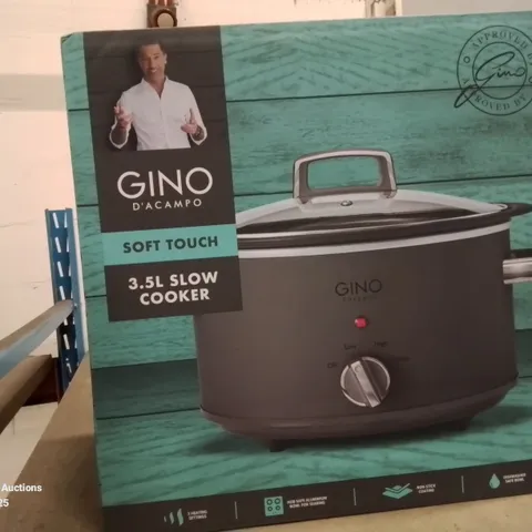 BOXED GINO D'ACAMPO 3.5L SOFT TOUCH SLOW COOKER