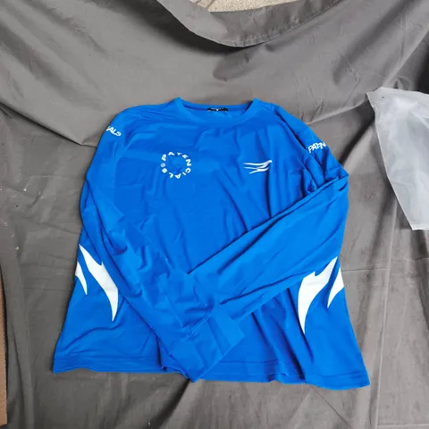 PATENCIALS BLUE LONG-SLEEVE ATHLETIC TOP –  SIZE M