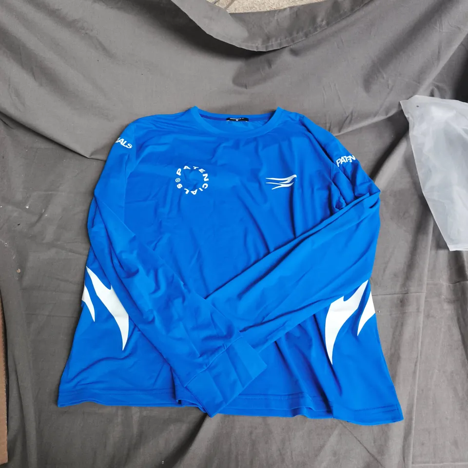 PATENCIALS BLUE LONG-SLEEVE ATHLETIC TOP –  SIZE M