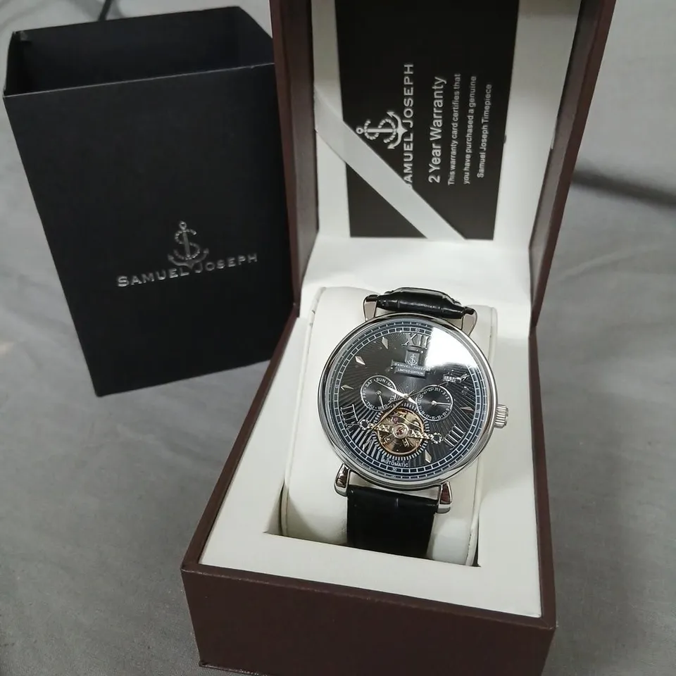 SAMUEL JOSEPH AUTOMATIC LIMITED EDITION SILVER BLACK WATCH – SJ0004