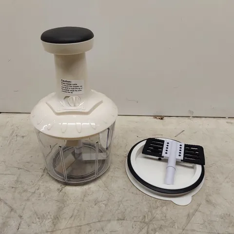 BOXED COOKS ESSENTIALS 5 BLADE PRESS CHOPPER WITH STORAGE LID - WHITE (1 BOX)