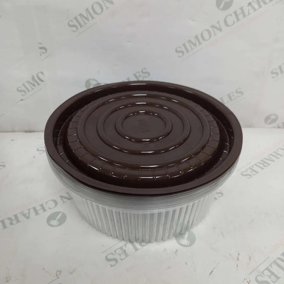 HOUSOTIL 10PCS 8 INCH PLASTIC CAKE CASES IN BROWN/CLEAR