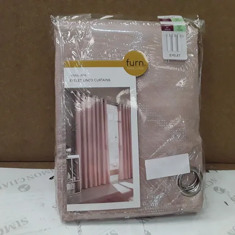 BRAND NEW HIMALAYA EYELET LINED CURTAINS - 229CM X 137CM (BLUSH)