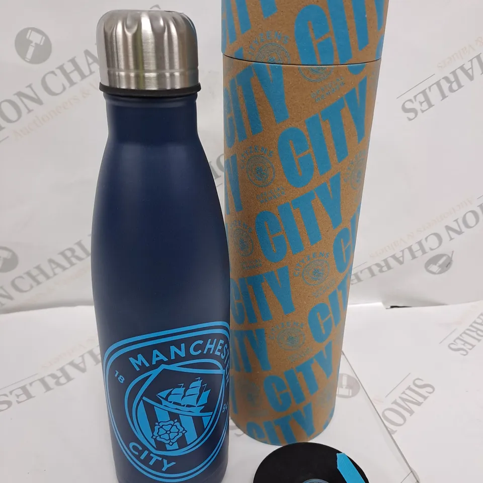 MANCHESTER CITY CITYZENS 1894 OFFICIAL MEMBER FLASK WATER BOTTLE & PIN