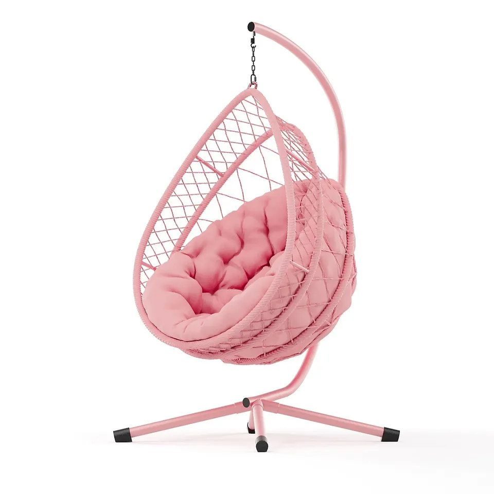 GARDEN STORIES SORBET COLLECTION OSLO COLLAPSING HANGING EGG CHAIR - PINK