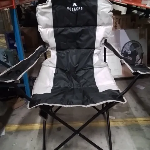 BAGGED VOYAGER CAMPING CHAIR BLACK AND GREY