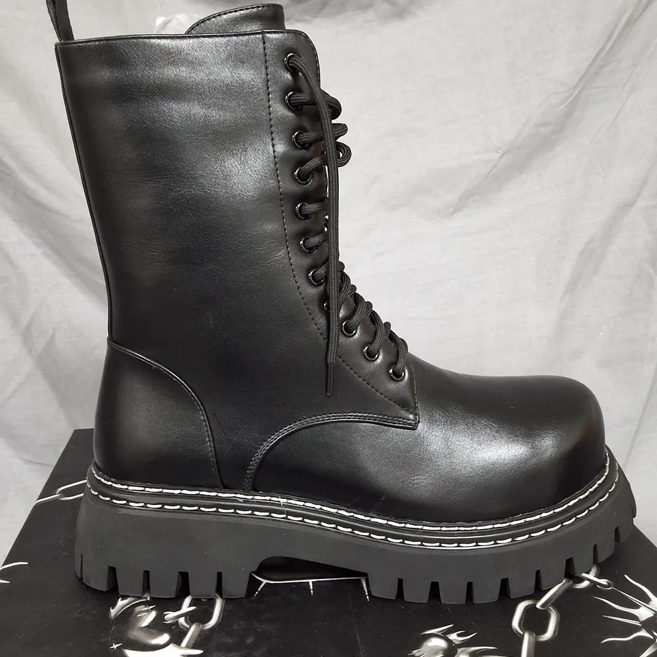 KOI ARASAKA MENS DOUBLE RAND MILITARY BOOTS IN BLACK - UK9