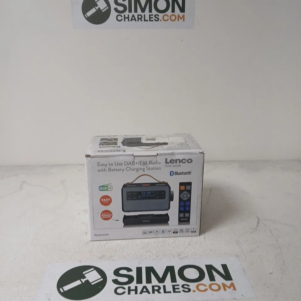 LENCO PDR-065K DAB/FM RADIO WITH BLUETOOTH – BATTERY CHARGING STATION (BOXED)