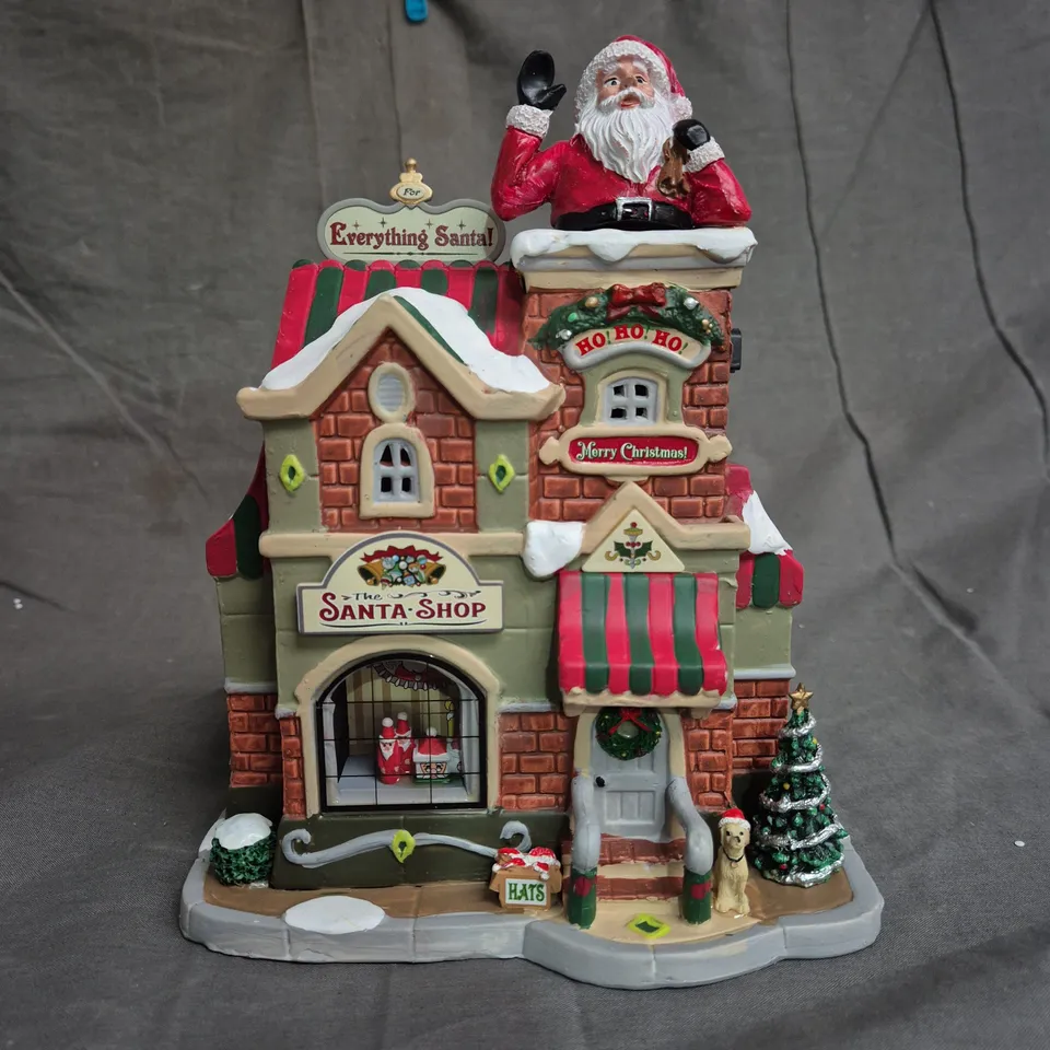 LEMAX PORCELAIN LIGHTED BUILDING - THE SANTA SHOP