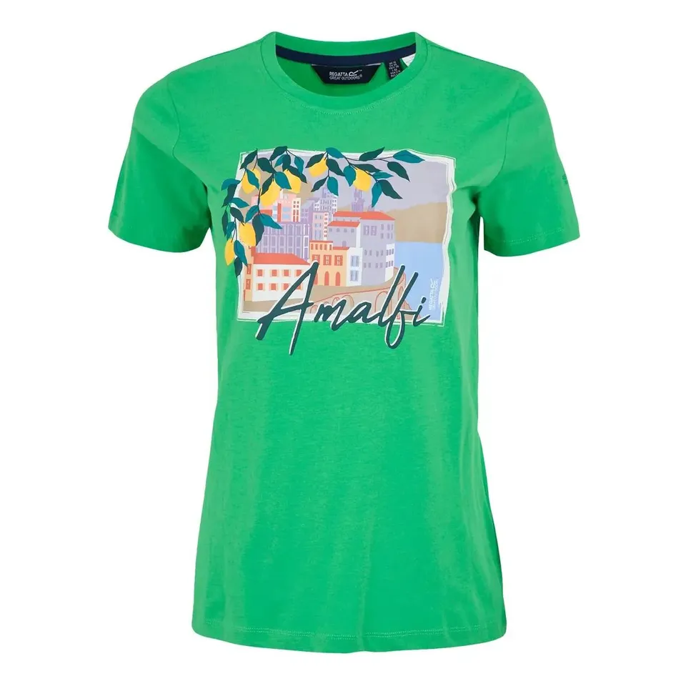 BRAND NEW REGATTA WOMENS FILANDRA IX SHORT SLEEVE T-SHIRT IN ISLAND GREEN - UK 20