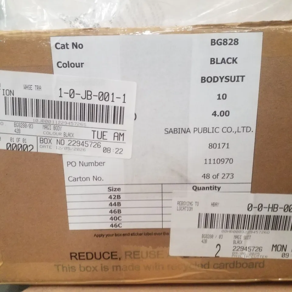 BOX CONTAINING APPROXIMATELY 2 BRAND NEW MAGISCULPT BLACK BODYSUITS - SIZE 42B