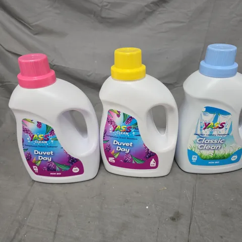 YASS CLEAN LAUNDRY DETERGENTS – DUVET DAY FABRIC SOFTENER, DUVET DAY SCENT BOOSTERS & CLASSIC CLEAN (3 X 1.5L)