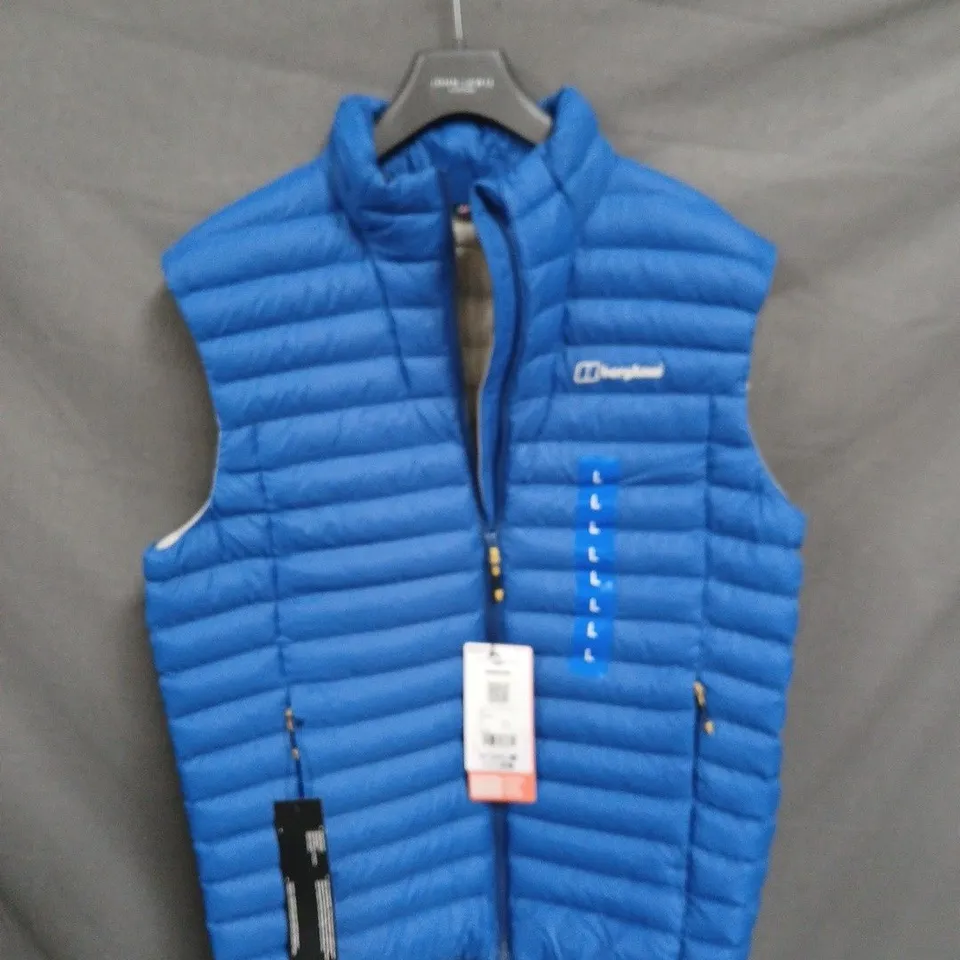 BERGHAUS PADDED BODYWARMER / GILET – BLUE, UK L (EU L, USA L, ASIA XL) MADE IN THAILAND