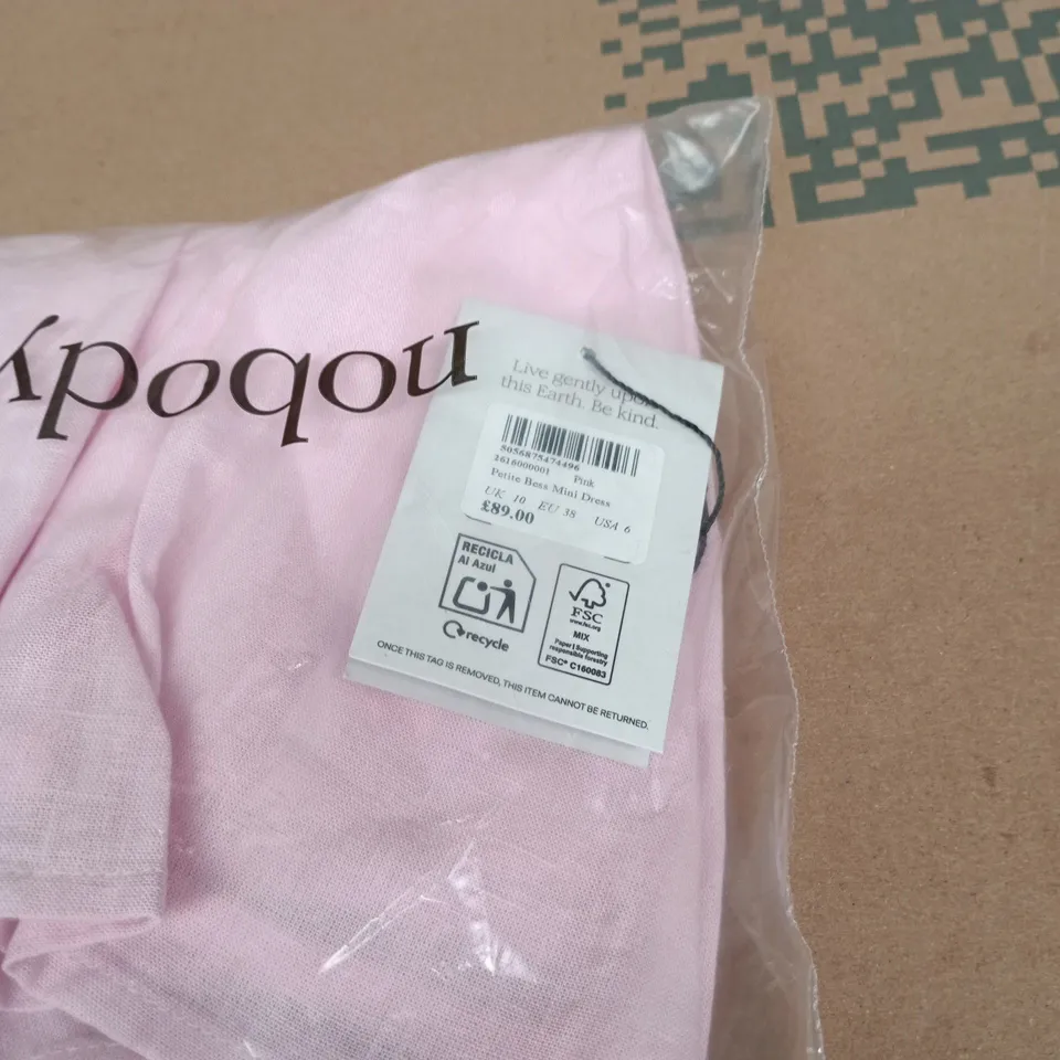 NOBODYS CHILD PINK PETITE BESS MINI DRESS UK10 TAGGED