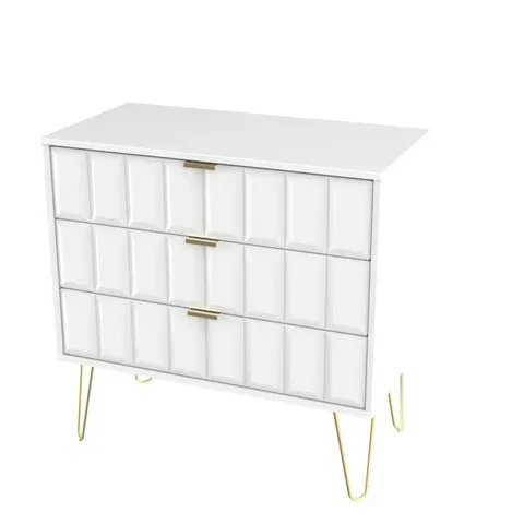 BOXED FULLY ASSEMBLED PELETIER 3 DRAWER 76.5cm W CHEST OF DRAWERS (1 BOX)