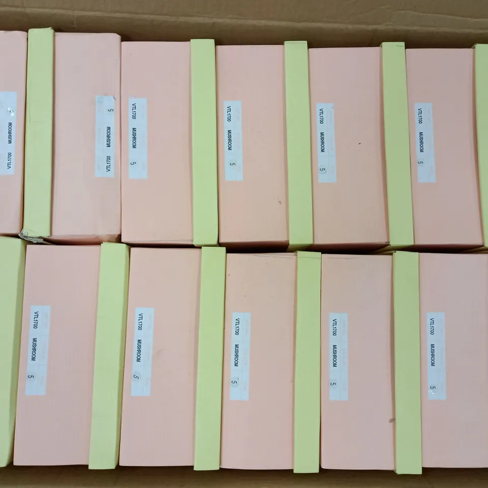 APPROXIMATELY 14 BOXED PAIRS OF STRAWBERRY WEDGE SHOES IN MUSHROOM SIZE 5 
