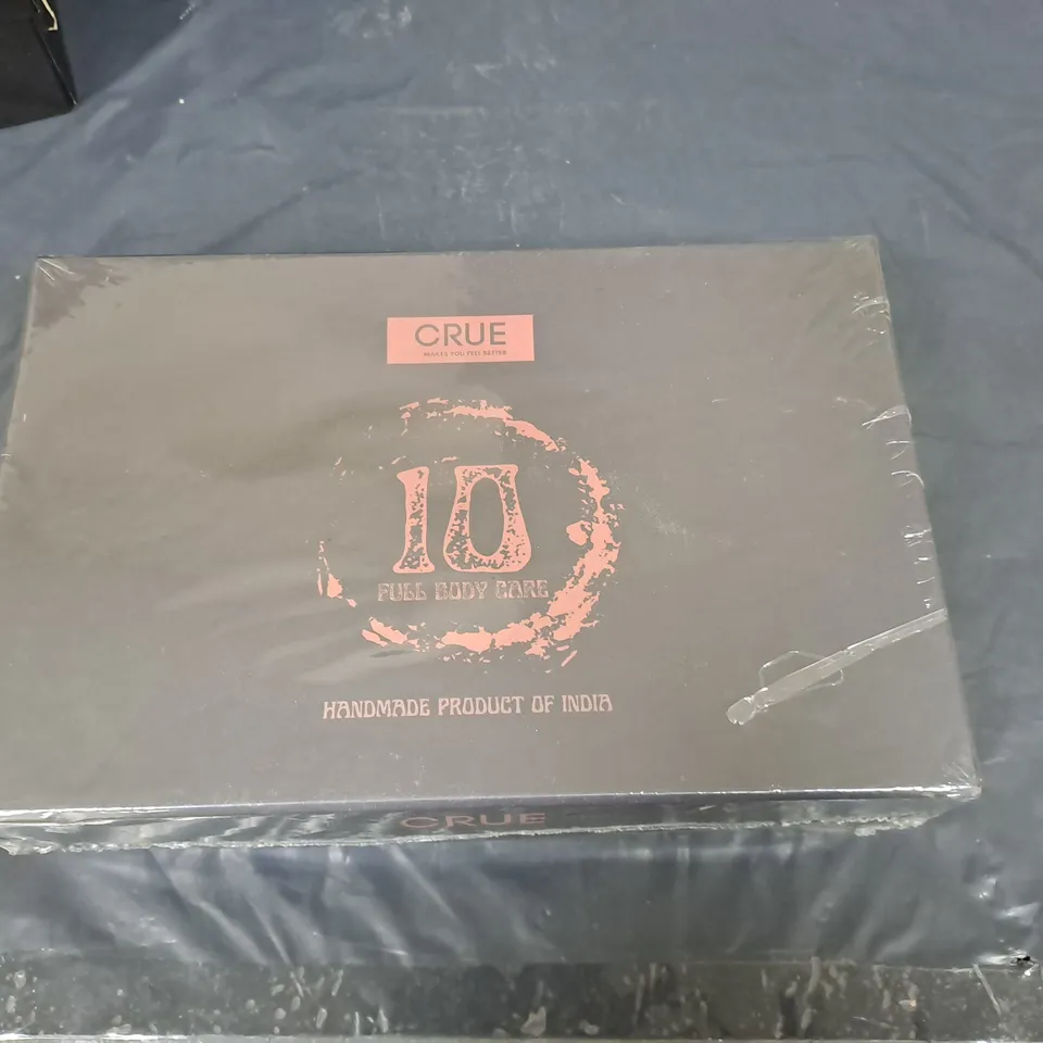 BOX OF APPROXIMATELY 10 SEALED CRUE 10 COMPLETE FULL BODY CARE SETS