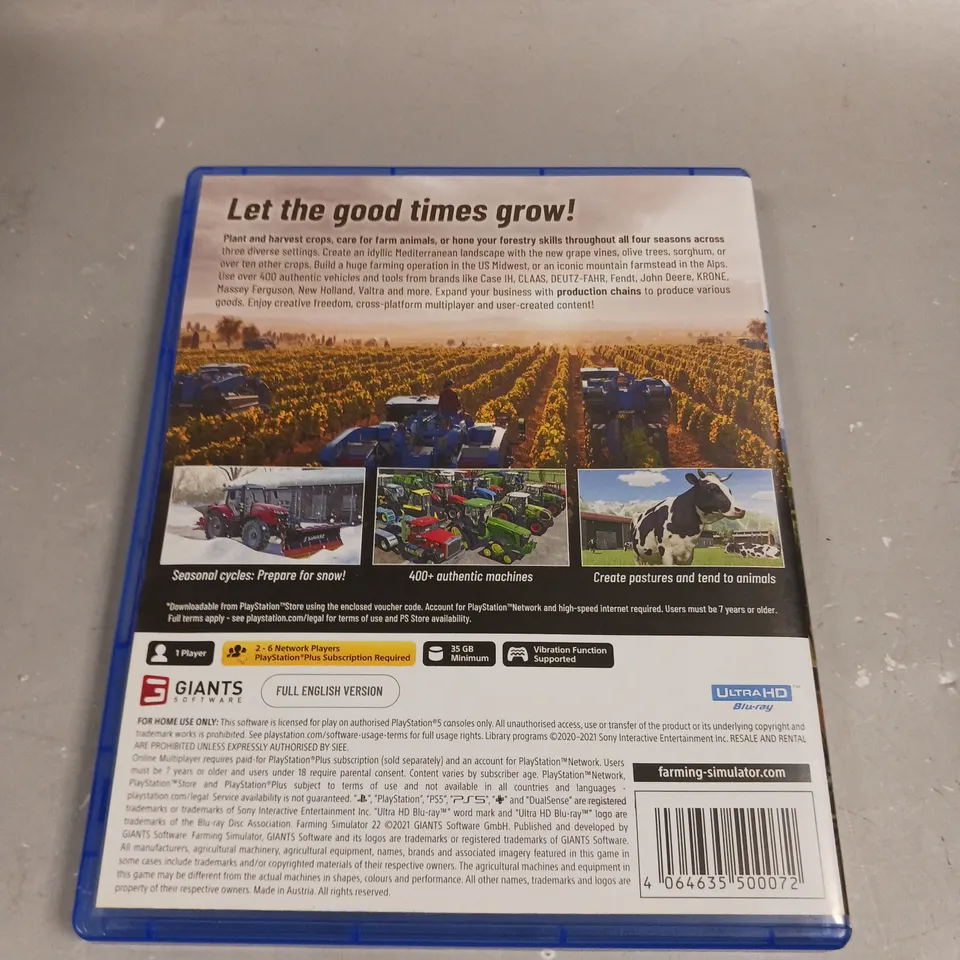 FARMING SIMULATOR 22 FOR PS5 