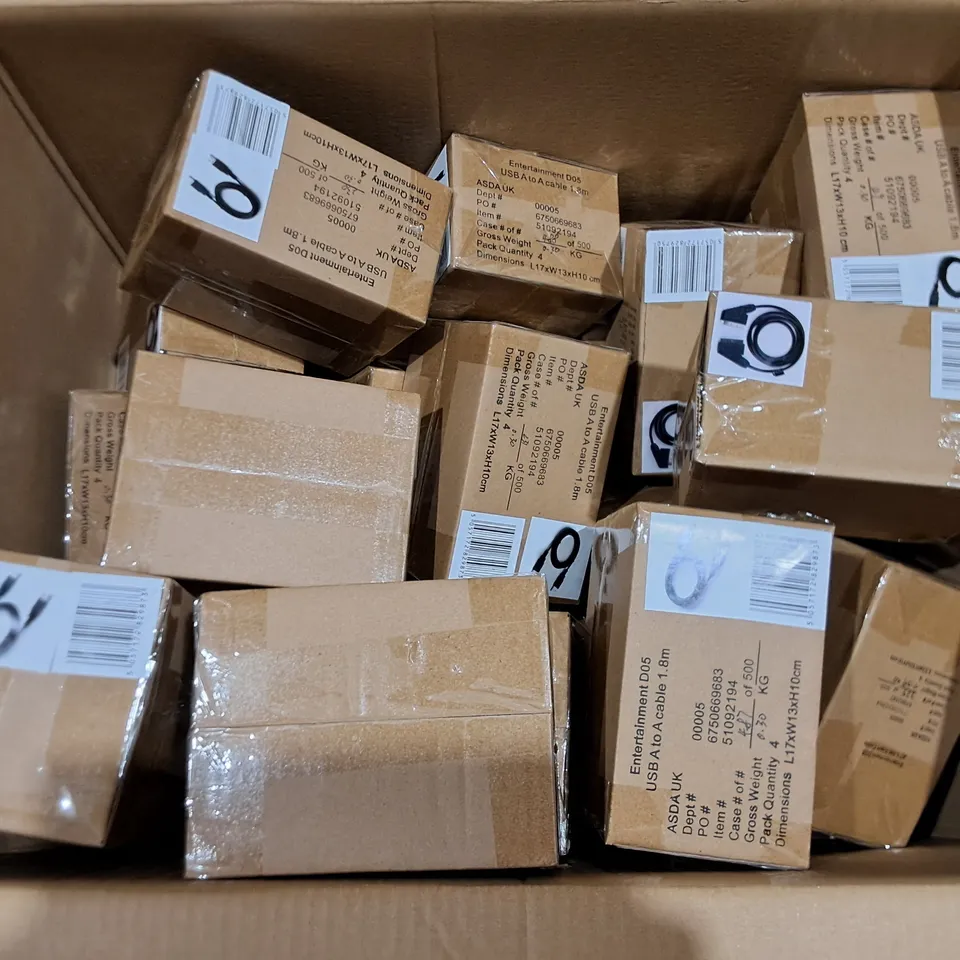 APPROXIMATELY 60 ASSORTED ELECTRICAL ITEMS TO INCLUDE USB A TO A CABLE, AT SCART CABLES, ETC - COLLECTION ONLY