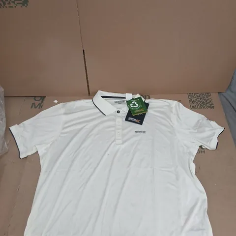 REGATTA GREAT OUTDOORS POLO SHIRT – MARSHMALLOW WHITE, SHORT SLEEVE SIZE XXL