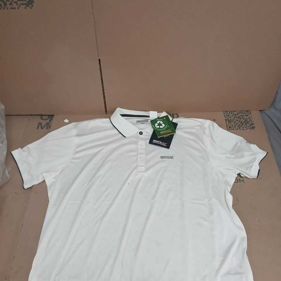 REGATTA GREAT OUTDOORS POLO SHIRT – MARSHMALLOW WHITE, SHORT SLEEVE SIZE XXL