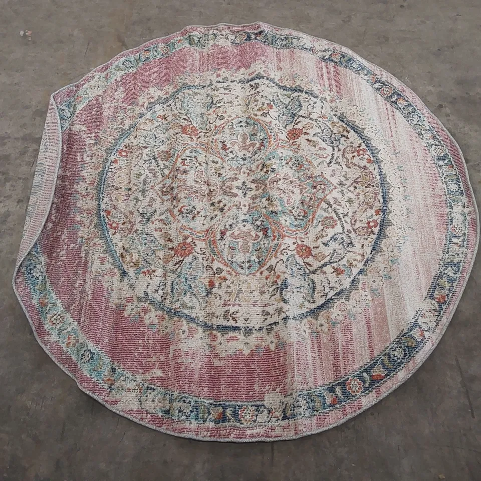 BRAND NEW PACO HOME TORRES ROUND AREA RUG - PINK // SIZE: 160cm