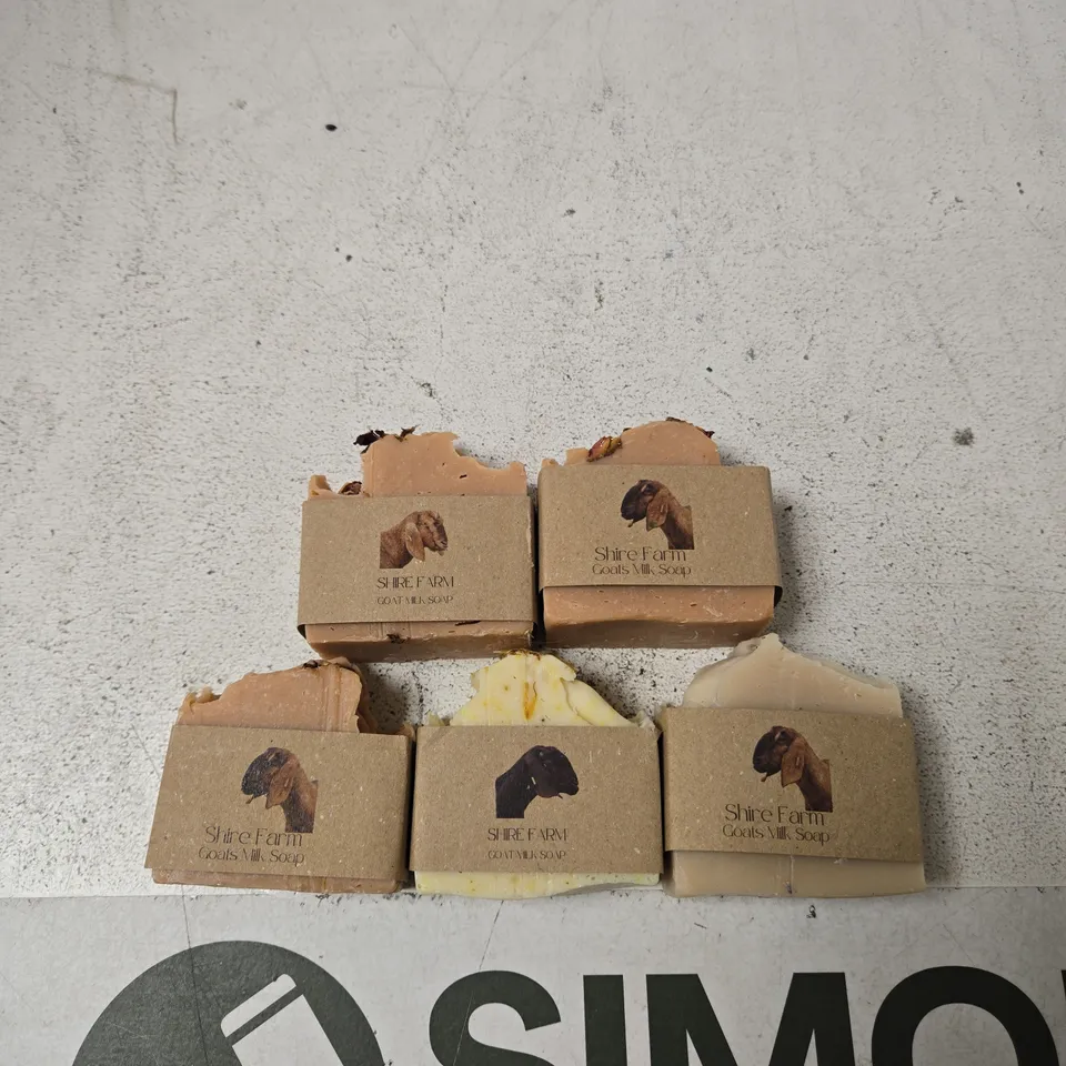SHIRE FARM GOATS MILK SOAP – SET OF 5 KRAFT-WRAPPED BARS