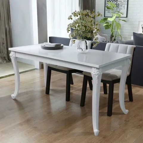 BOXED BOLIVAR DINING TABLE IN GLOSS WHITE -1 BOX