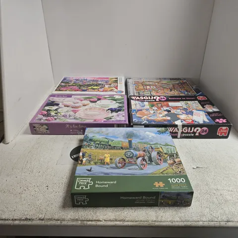 BOX OF 5 ASSORTED JIGSAWS 