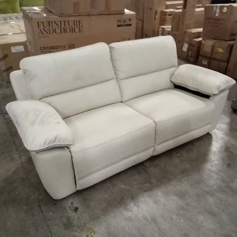 SEVILLE 3 SEATER RECLINER SOFA, IVORY PREMIUM FAUX LEATHER