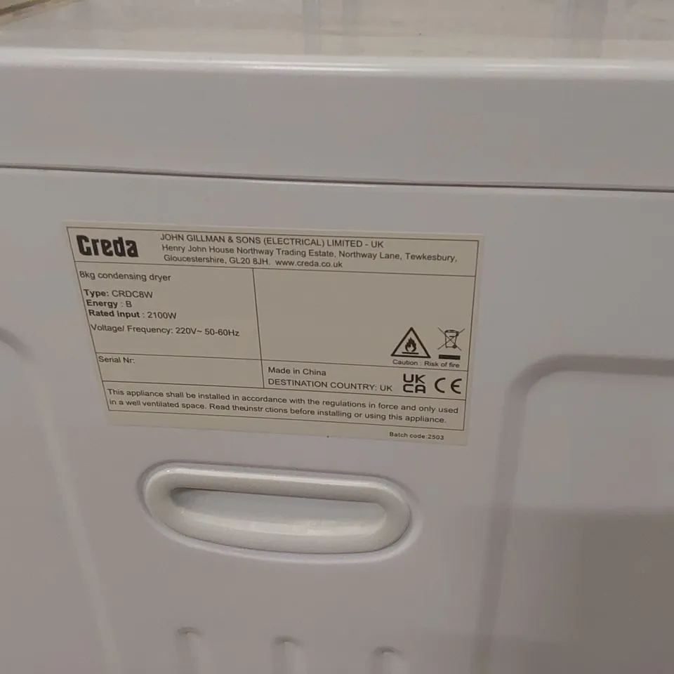 CREDA 8KG TUMBLE DRYER