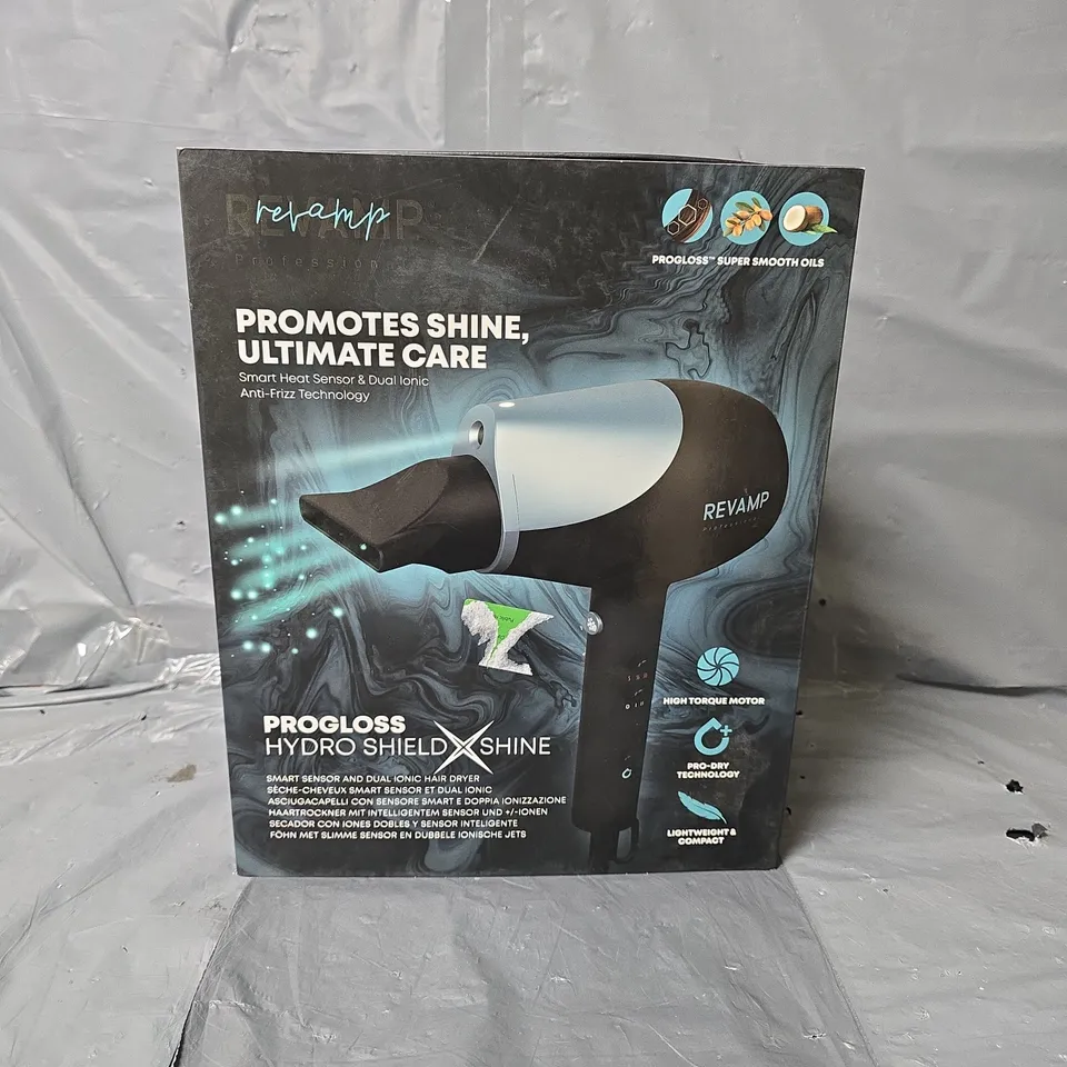 BOXED REVAMP PROGLOSS HYDRO SHIELD SHINE HAIR DRYER  DR-6000-GB