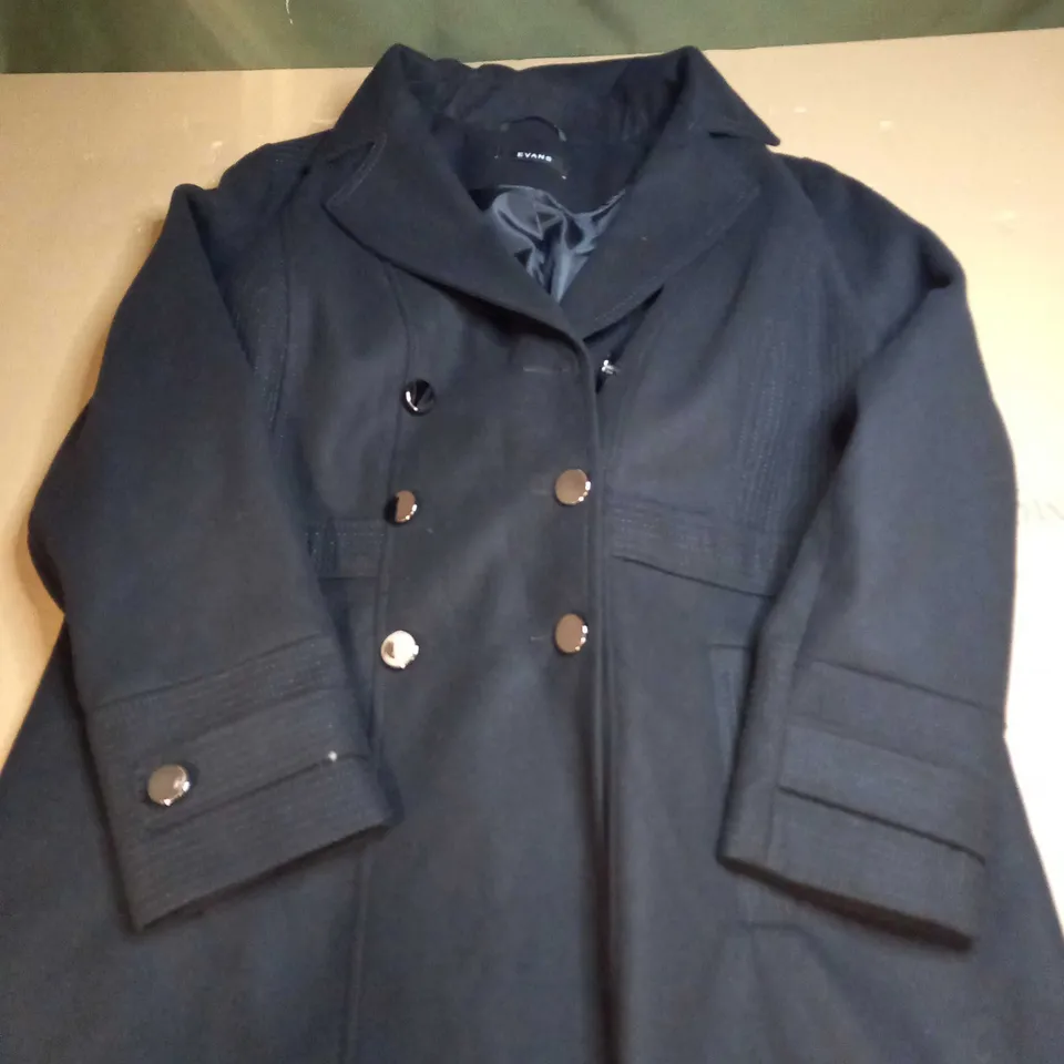 EVANS BUTTON UP COAT IN BLACK - SIZE UNSPECIFIED
