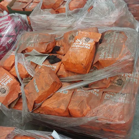 PALLET CONTAINING A LARGE QUANTITY OF CHARCOAL BRIQUETTE BAGS 