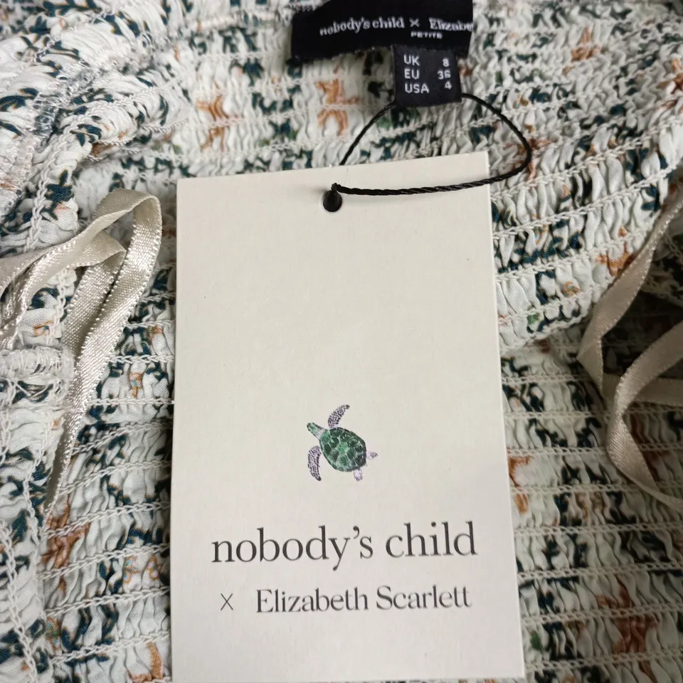 NOBODY'S CHILD X ELIZABETH SCARLETT PETITE KAI MINI DRESS – UK 8 (BLUE)