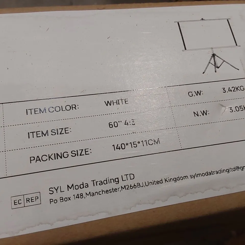 BOXED PORTABLE PROJECTOR SCREEN WITH STAND 