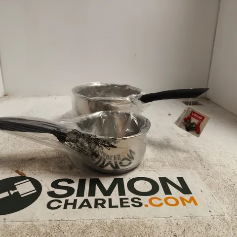SET OF 2 VINOD STAINLESS STEEL PANS TO INCLUDE 18CM MILK PAN BOXED