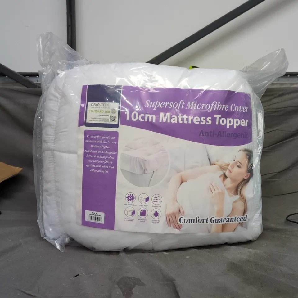 KING SUPERSOFT MICROFIBRE MATTRESS TOPPER, 10 CM, 152 X 200 CM