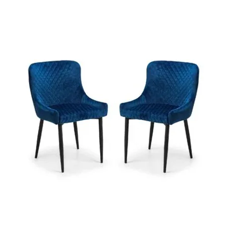 BOXED WYNNFIELD UPHOLSTERED DINING CHAIR IN VELVET BLUE (1 BOX)