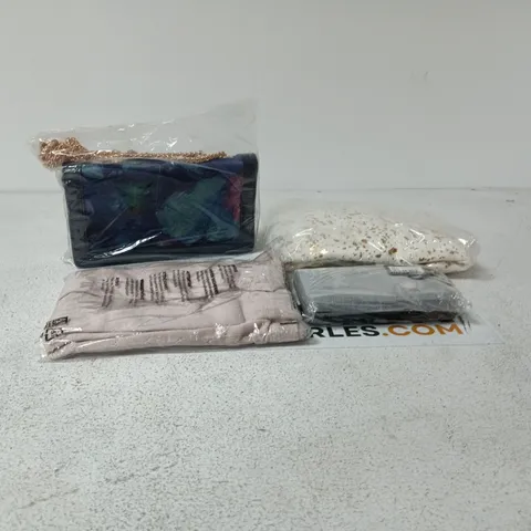 BOX OF APPROXIMATELY 30 ASSORTED ITEMS TO INCLUDE HANG BAG, PURSE, SUGAR CRISP CLOTHING ETC