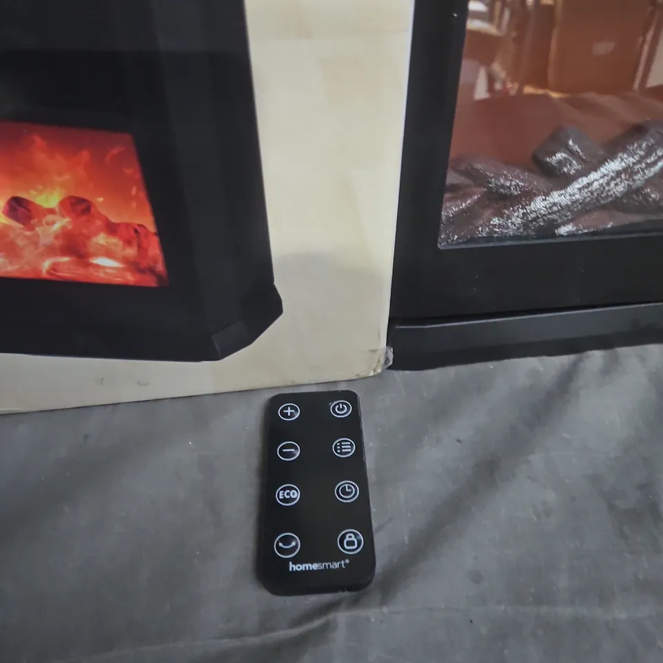 HOMESMART FLAME DISPLAY FAN HEATER – BLACK, WITH REMOTE (BOXED)