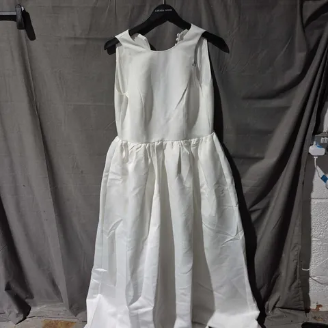 COAST BRIDAL STRUCTURED SATIN HALTER TOP FULL SKIRTED WEDDING DRESS - IVORY -SIZE 10 ON LABEL