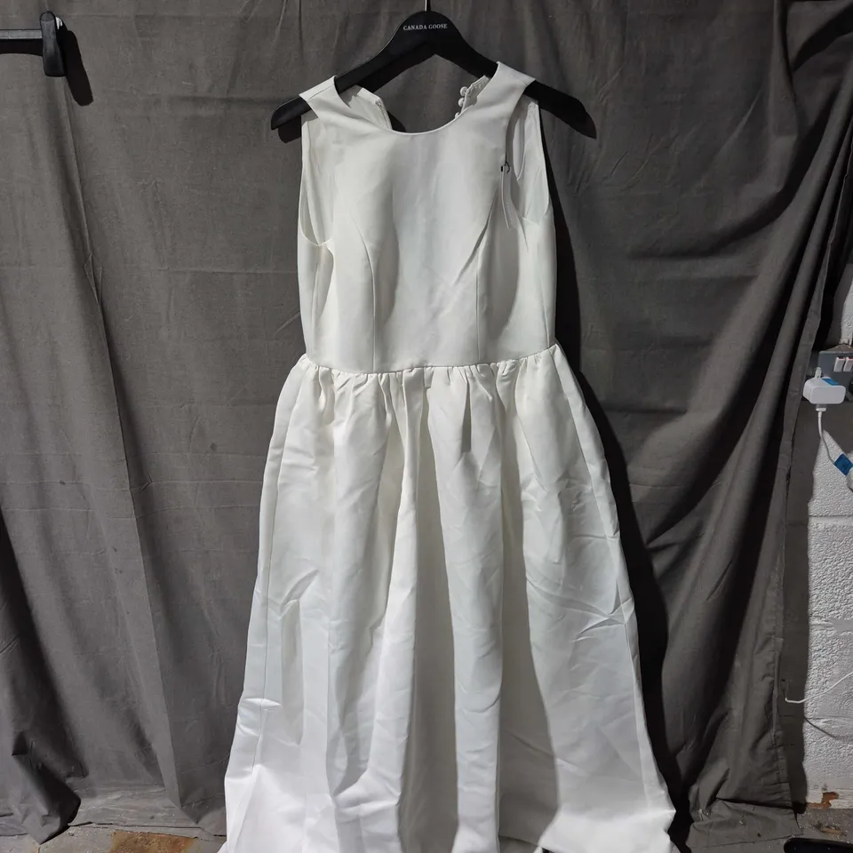 COAST BRIDAL STRUCTURED SATIN HALTER TOP FULL SKIRTED WEDDING DRESS - IVORY -SIZE 10 ON LABEL