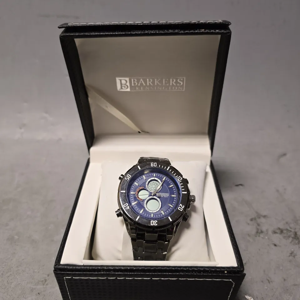 BOXED BARKERS OF KENSINGTON PREMIER SPORT BLUE WATCH
