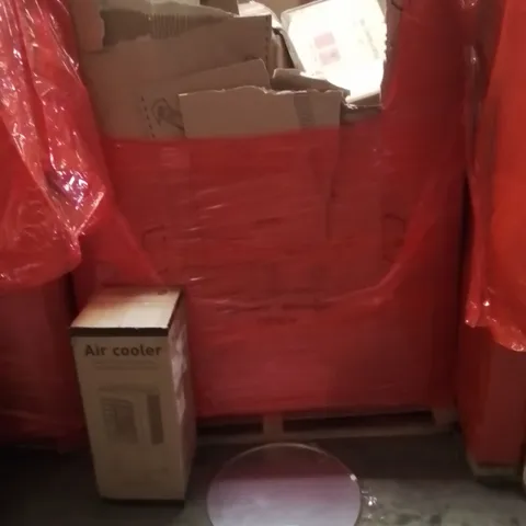 PALLET OF ASSORTED HOUSEHOLD GOODS AND PRODUCTS TO INCLUDE;AIR COOLER,SERVING TRAY