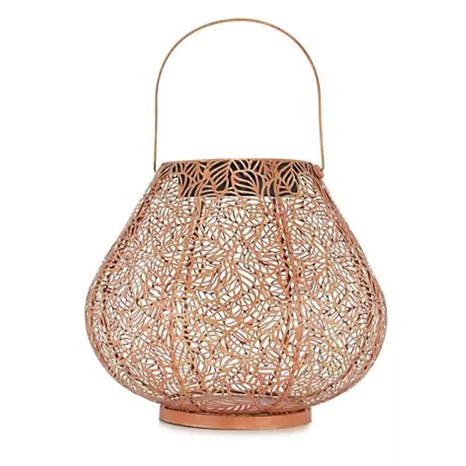 GARDEN REFLECTIONS 28CM FRETWORK SOLAR LANTERN