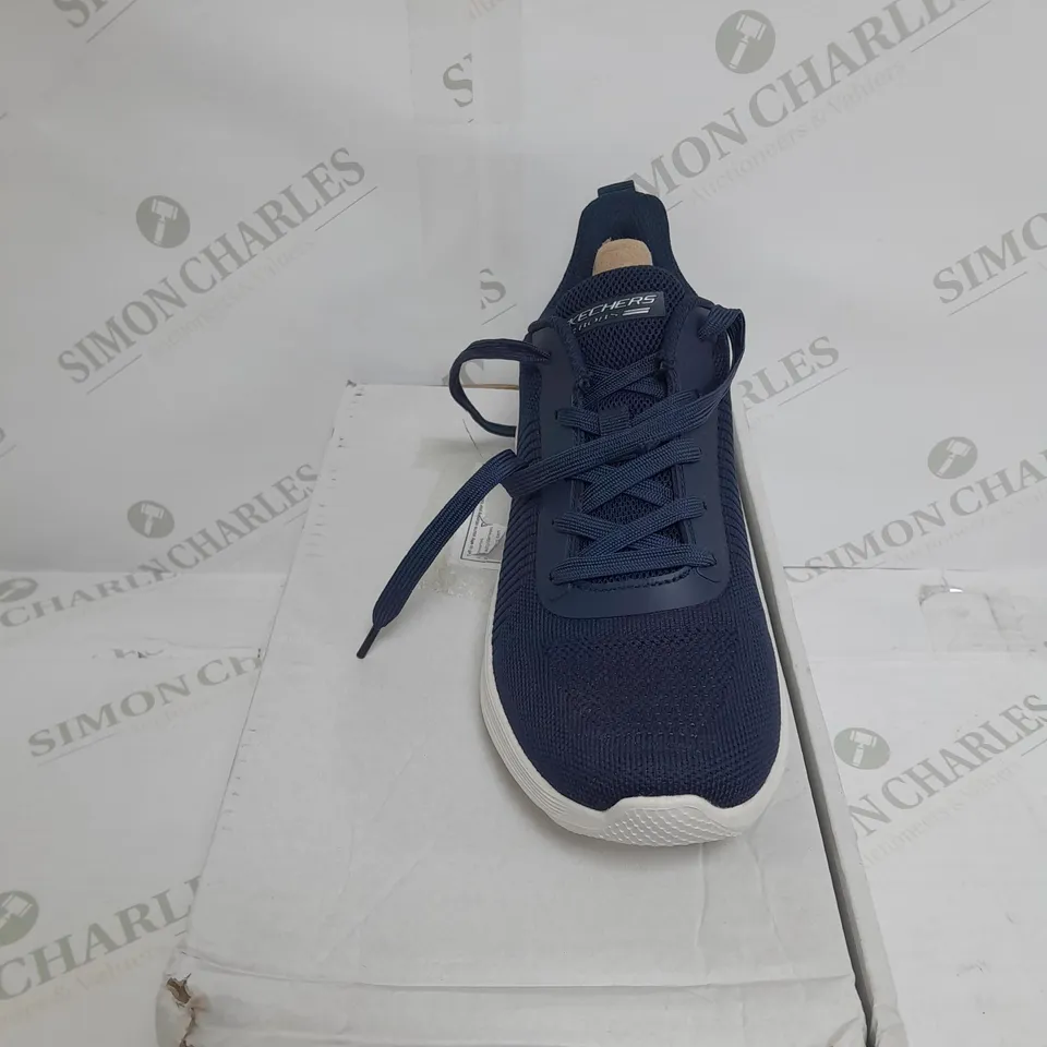 BOXED NAVY BLUE SKETCHERS TRAINERS SIZE 4.5