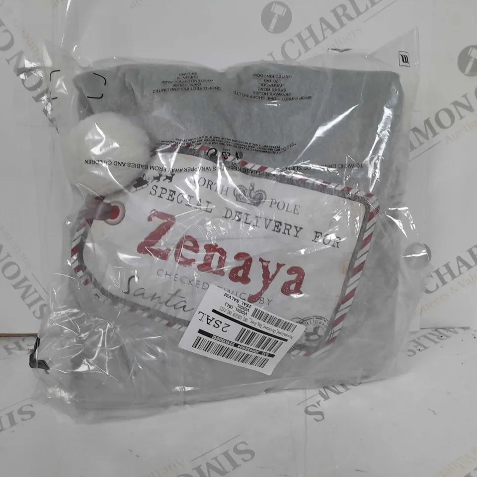 PERSONALISED CHRISTMAS TAG GREY SACK